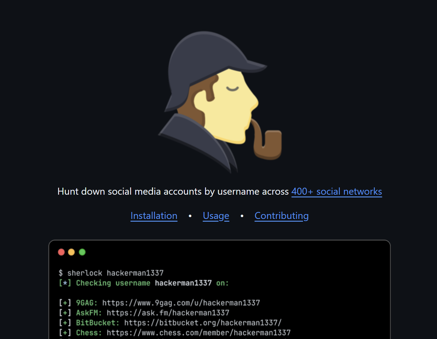 Sherlock: 一键全网搜寻社交账号