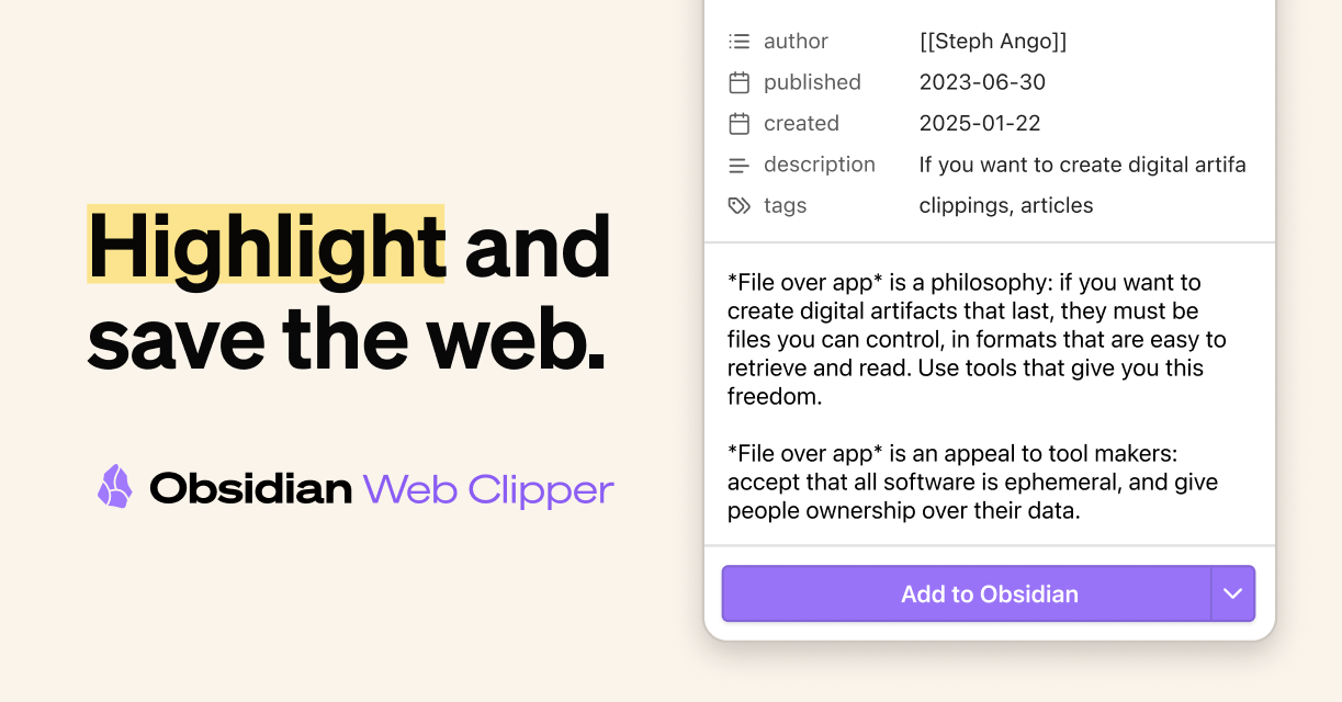 Obsidian Clipper:一键剪藏网页到知识库